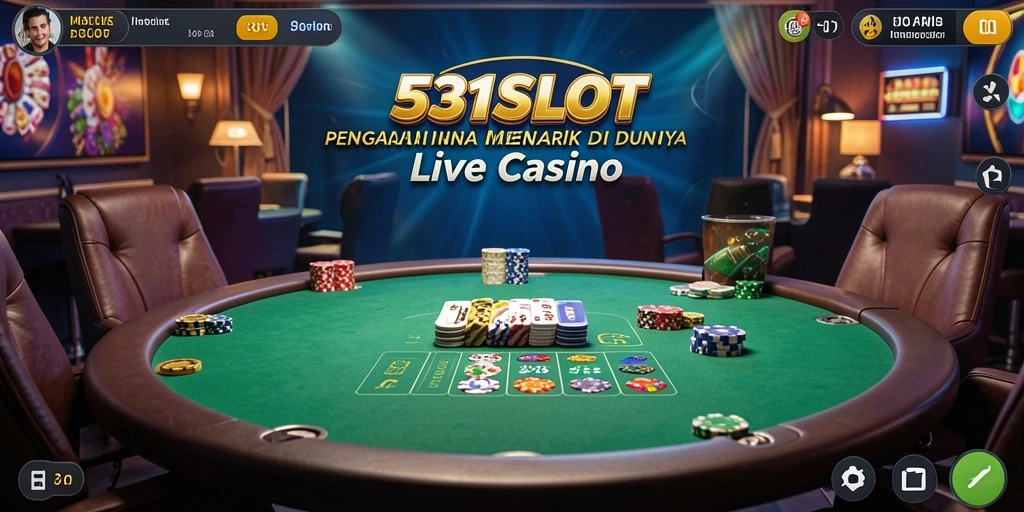 Tampilan permainan Live Casino yang mendebarkan di 531SLOT.