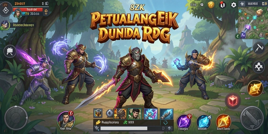 Tampilan gameplay epik dalam dunia RPG yang luas.
