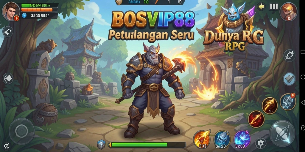Screenshot menampilkan aksi intens dalam game RPG BOSVIP88.