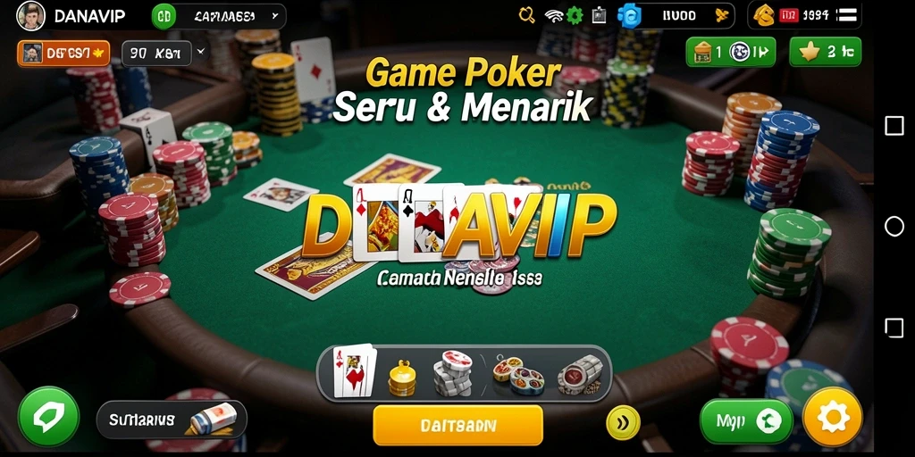 Tampilan gameplay DANAVIP yang menarik saat bermain Poker.