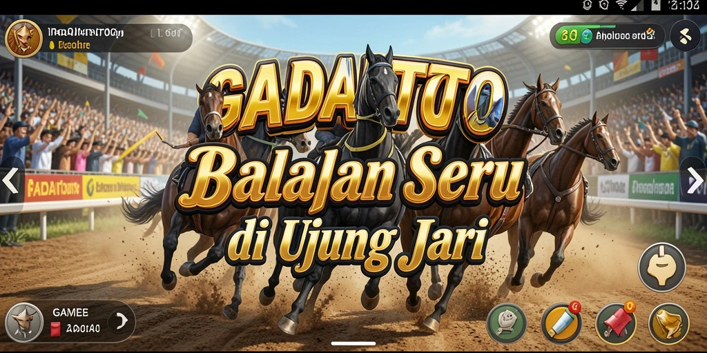 Screenshot GADAITOTO menampilkan aksi balapan yang mendebarkan.