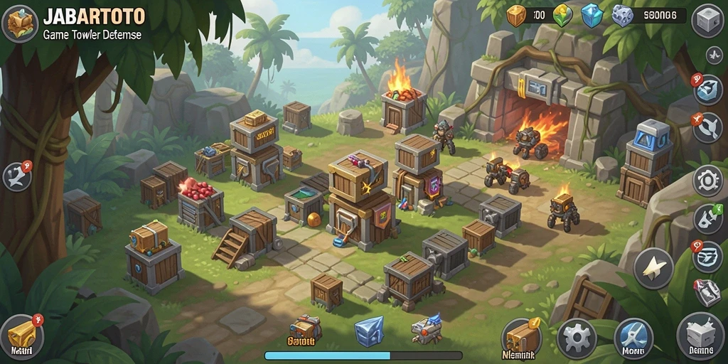 Screenshot gameplay JABARTOTO menunjukkan aksi seru dalam Tower Defense.