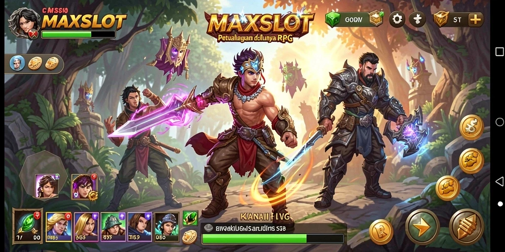 Gameplay seru MAXSLOT menampilkan pertarungan dinamis dan karakter unik.