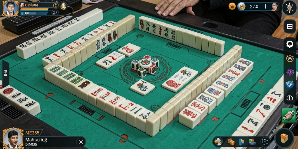 Tampilan grafis menawan dari gameplay Mahjong ME355.
