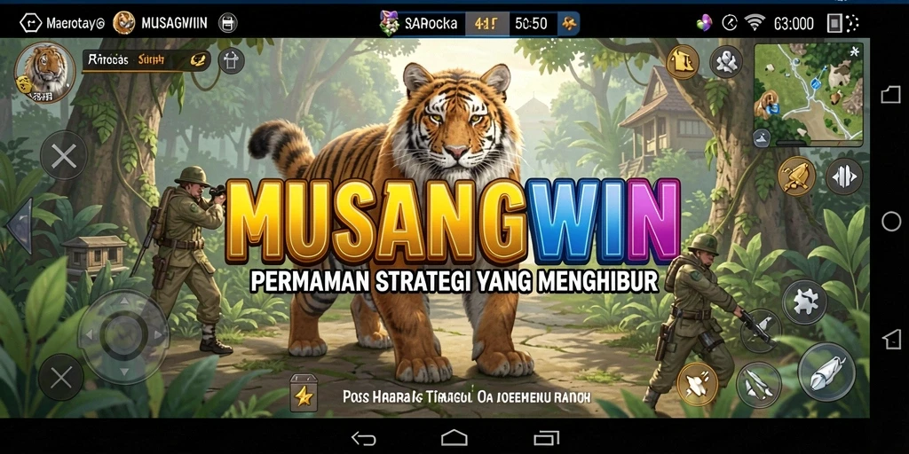 Tangkapan layar utama MUSANGWIN yang menunjukkan aksi permainan SLG yang menarik.
