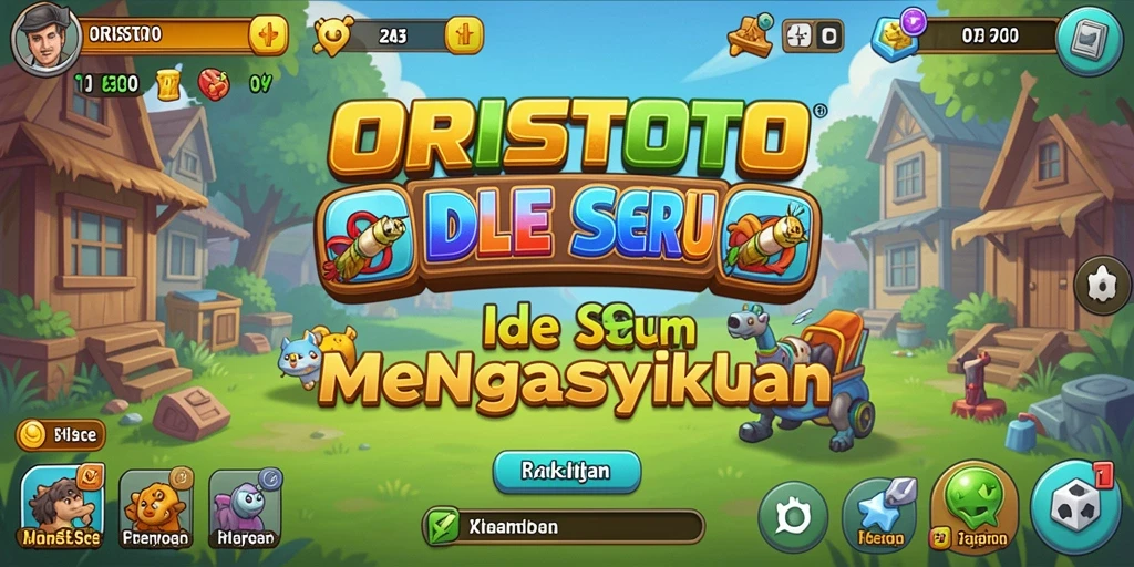 Tampilan gameplay menawan dari ORISTOTO dengan karakter yang penuh warna.