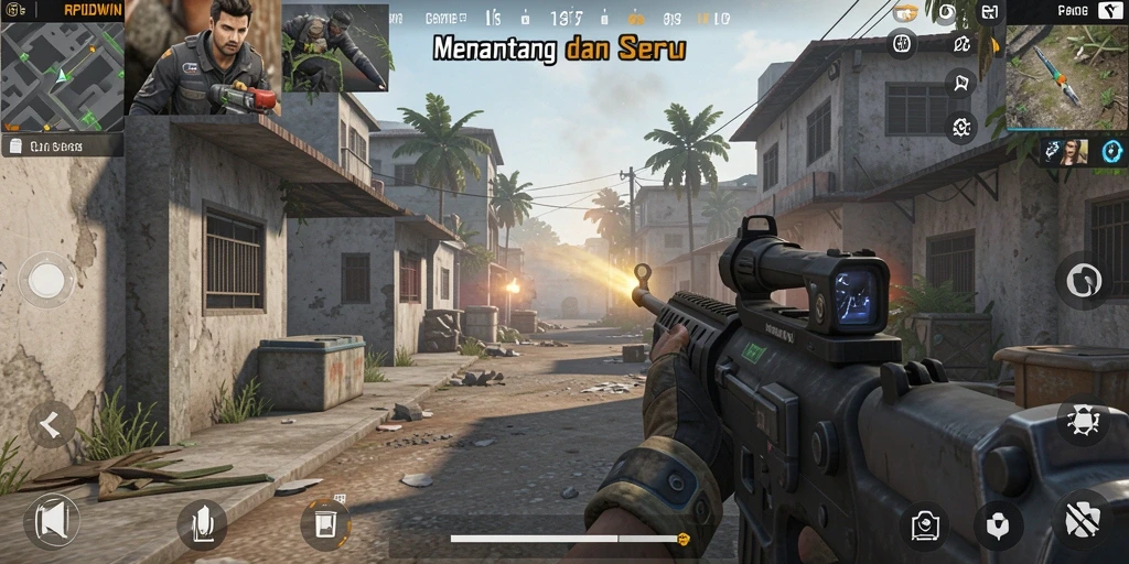 Gameplay seru RPIDWIN di medan perang yang intens.