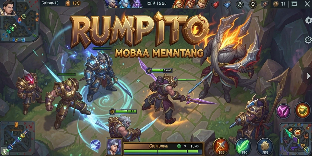 Screenshot gameplay RUMPITOTO yang menggambarkan aksi seru di arena.