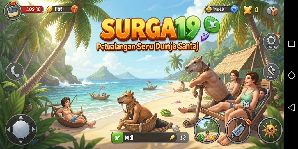 Tangkapan layar SURGA19 menampilkan gameplay yang ceria dan menghibur.