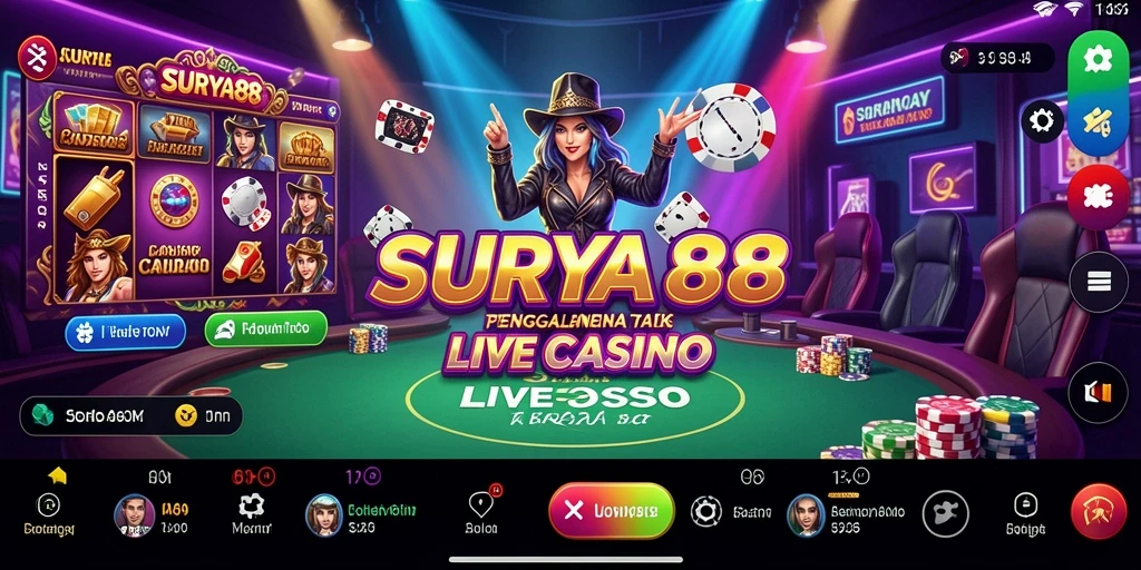 Tampilan menarik dari gameplay Live Casino di SURYA88.