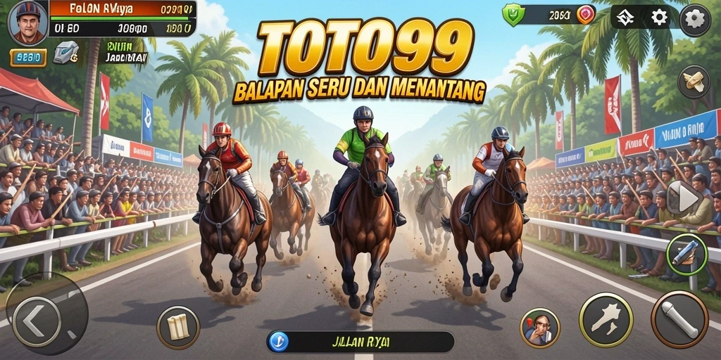 Tampilan gameplay seru di TOTO99 saat balapan cepat.