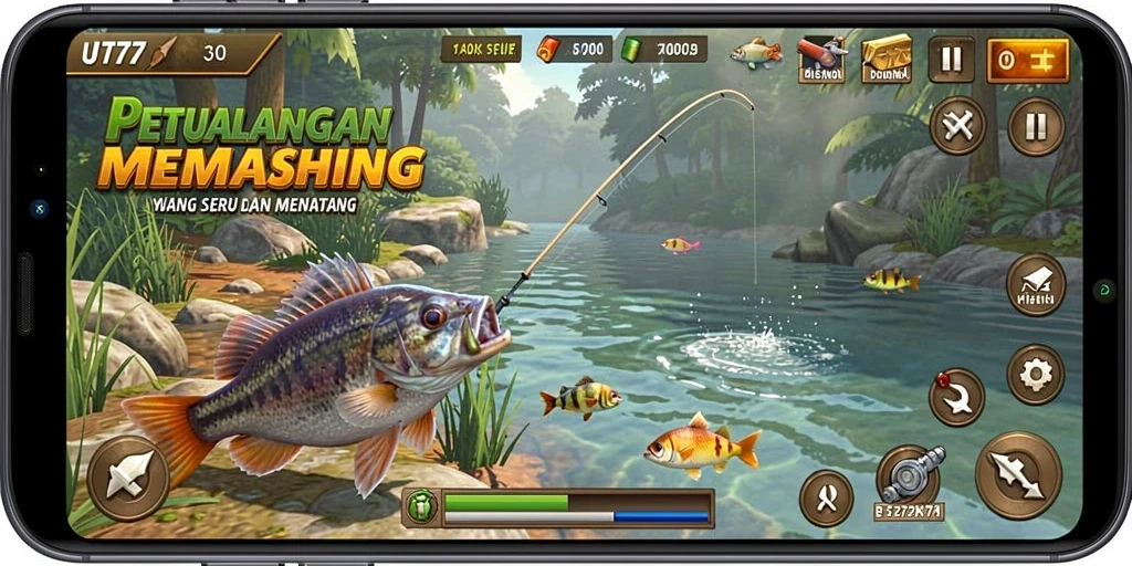 Tampilan gameplay UT77 yang menarik dengan suasana memancing yang realistis.